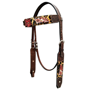 Bar H Equine Horse Leather Lilibeth One Ear Headstall Brown